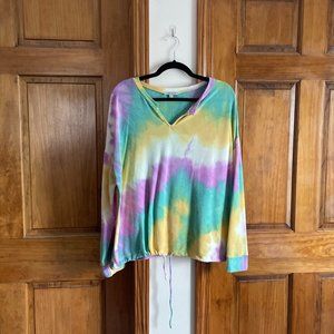 White Birch Tie Dye Cropped Sweatshirt Size 2X